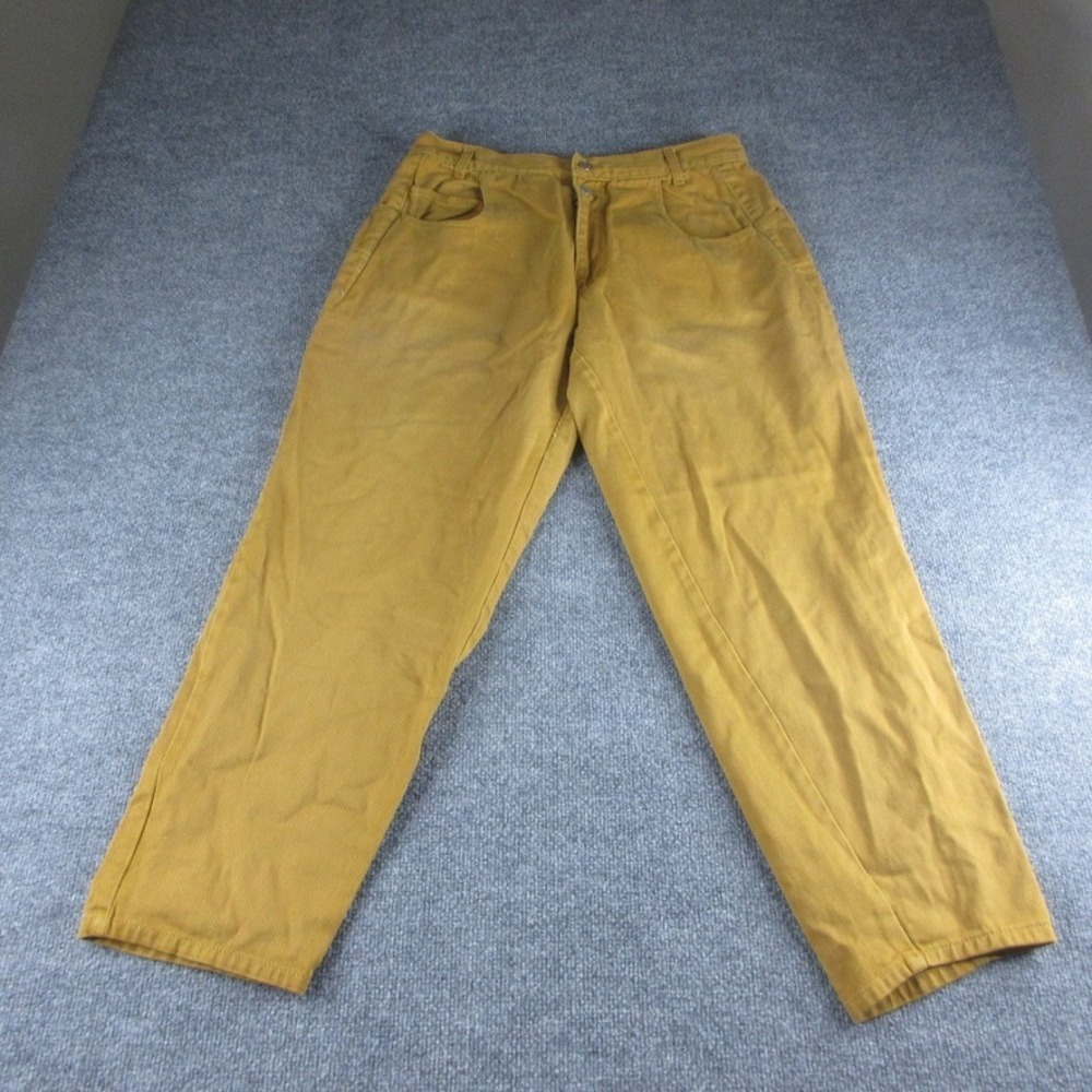 VINTAGE Guess Jeans Women 32x30 Beige Khaki Straight‎ Leg Denim Pants USA 90s